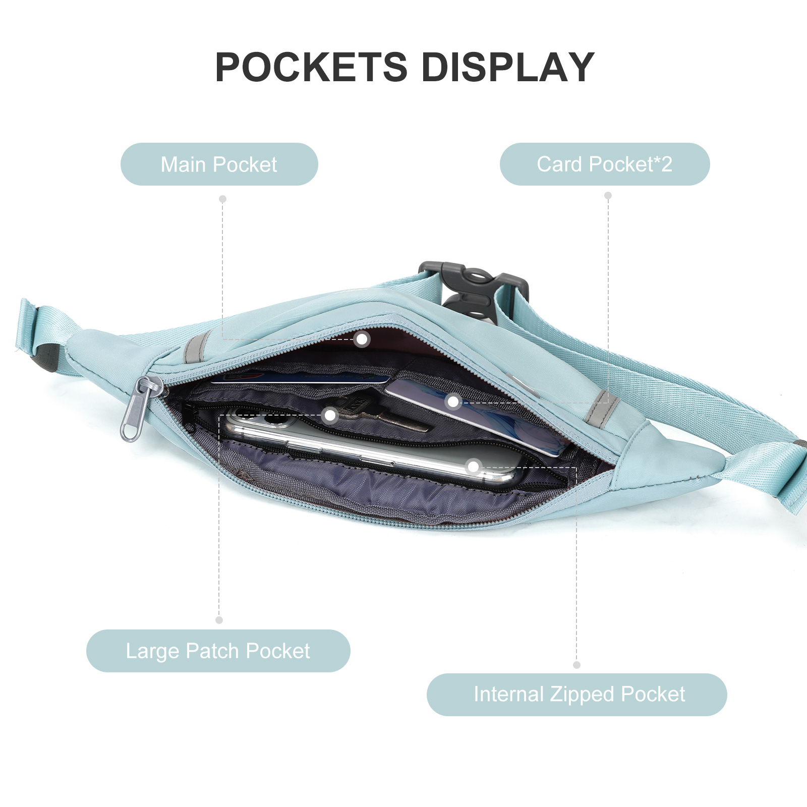 Water Resistant Waist Bag Zipp - đánh giá và giá Outdoor Sport Bag