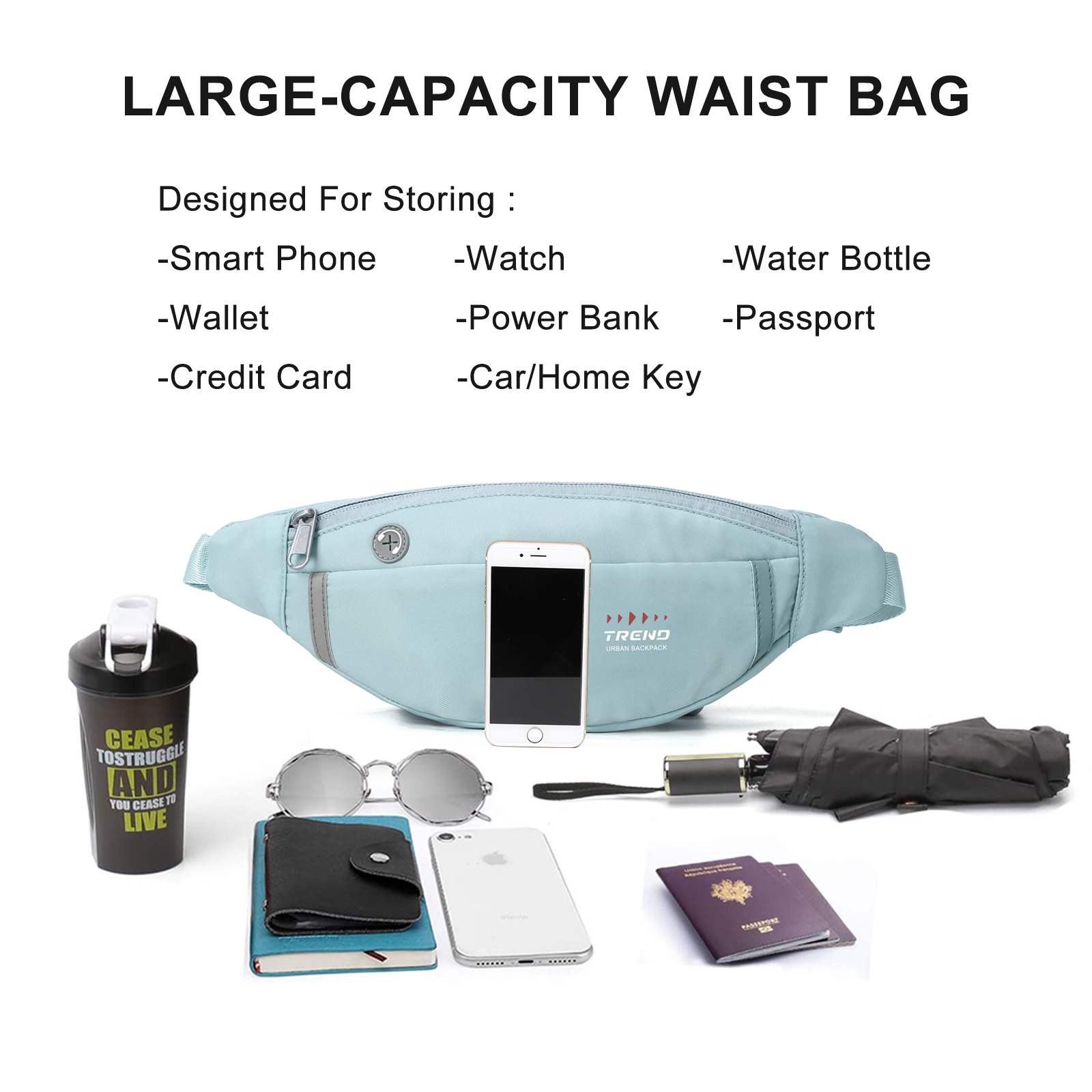 Water Resistant Waist Bag Zipp - đánh giá và giá Outdoor Sport Bag